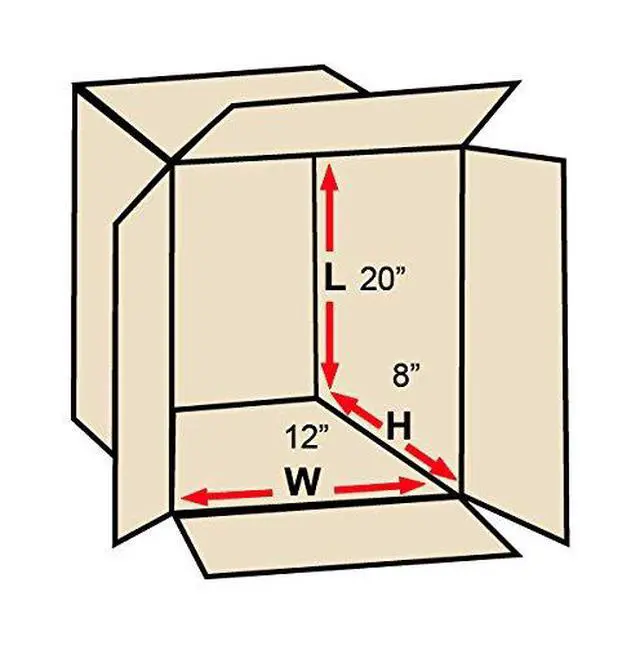 Alt view image 2 of 2 - 20 x 12 x 8 Corrugated Cardboard Boxes, Medium 20"L x 12"W x 8"H, Pack of 60 | Shipping, Packaging, Moving, Storage Box for Home or Business, Strong Wholesale Bulk Boxes