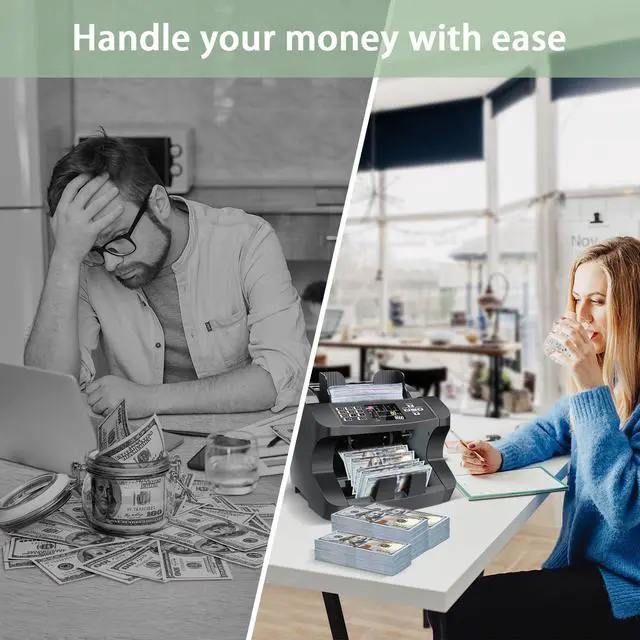Alt view image 4 of 6 - N10 Money Counter Machine Mixed Denomination, Bill Value Counting for US Dollar with UV/MG/IR Counterfeit Detection, Small Business Commercial use