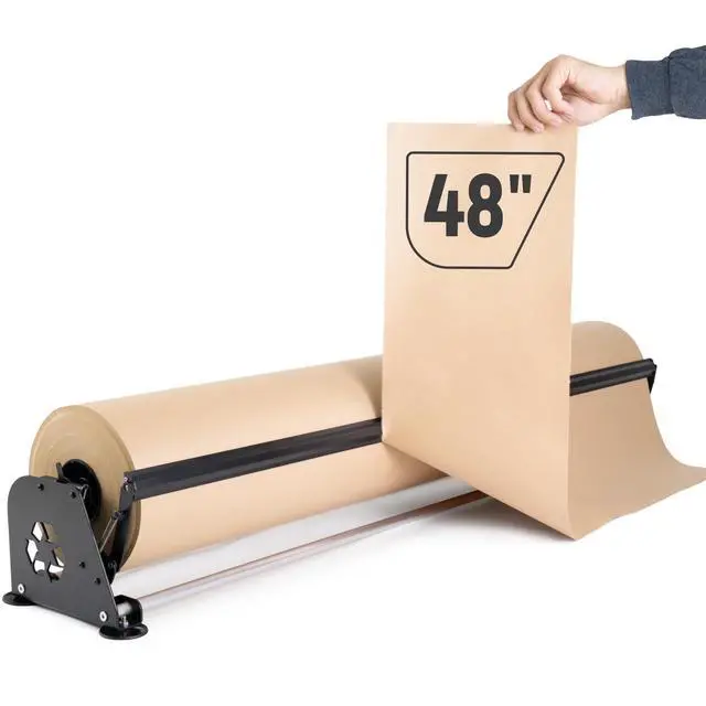 Main image of 48" Paper Roll Dispenser with Cutter, Next Gen, Non-Slip Suction Cup Feet | Heavy-Duty Paper Roll Dispenser for Kraft, Freezer, Newsprint & Butcher Paper Rolls, Fits Rolls up to 10" Diameter