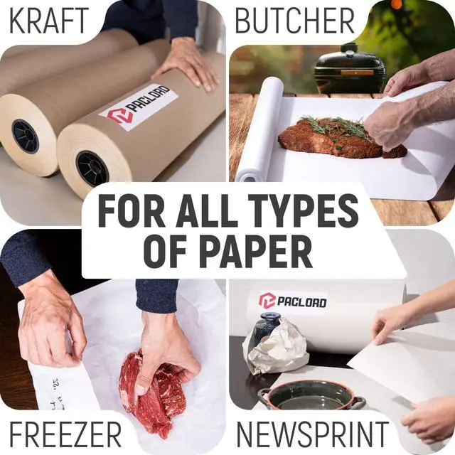 Alt view image 4 of 6 - 48" Paper Roll Dispenser with Cutter, Next Gen, Non-Slip Suction Cup Feet | Heavy-Duty Paper Roll Dispenser for Kraft, Freezer, Newsprint & Butcher Paper Rolls, Fits Rolls up to 10" Diameter