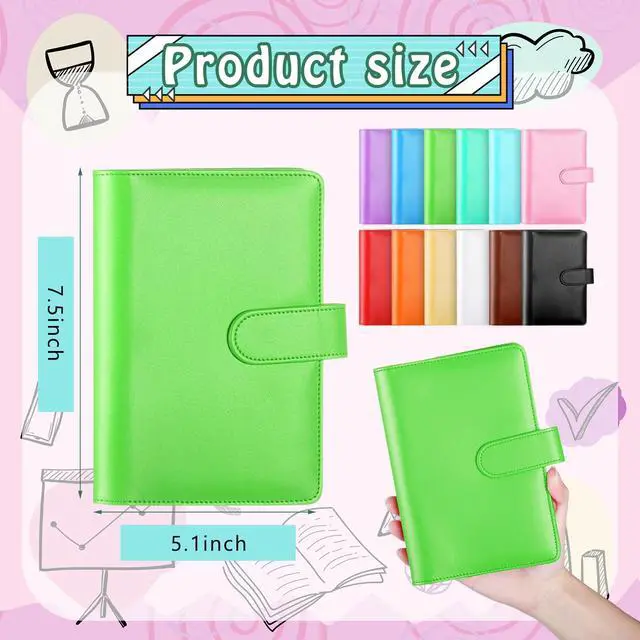 Alt view image 2 of 6 - 24 Pcs 24 Pack A6 Binder Bulk, PU Leather 6 Ring Binder Covers with Magnetic Buckle, Refillable A6 Budget Binders Covers for Classroom, Back to School Gifts and Group Supplies