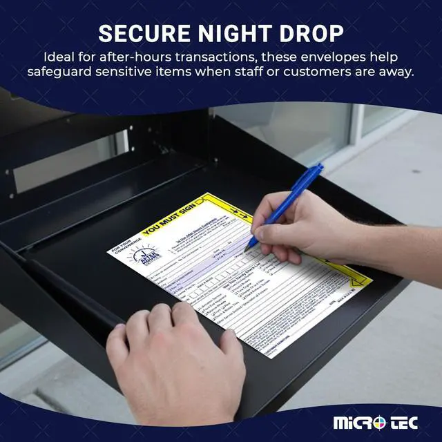 Alt view image 3 of 6 - After Hours Key Drop Envelopes 6" x 9" White - Pack of 500 | 24 lb white wove paper with top-opening design for securely holding keys and service documents in night drop boxes