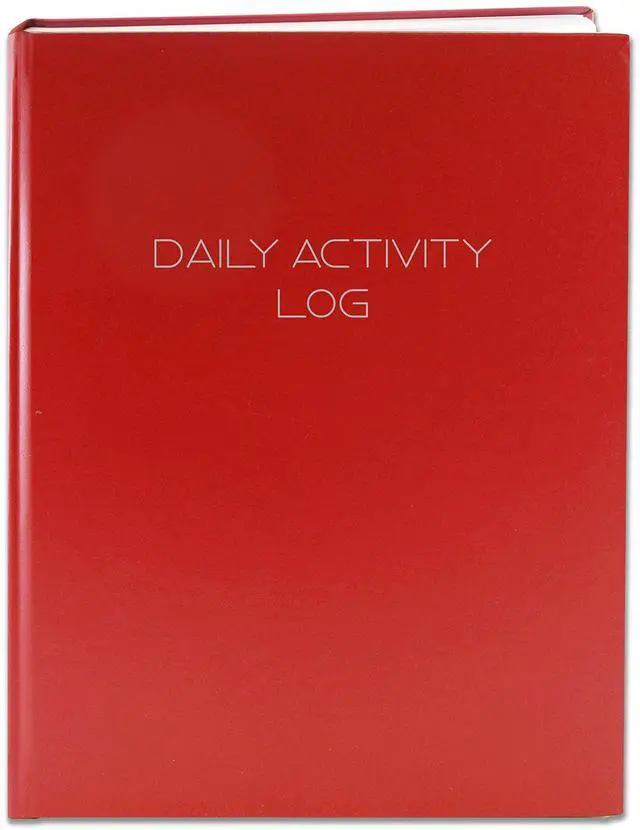 Main image of Daily Activity Log Book, Red, Hardbound, 384 Pages | 365 Day Activities Logbook & Diary, Section Sewn, 8 7/8'' x 11 1/4'' - Made in USA