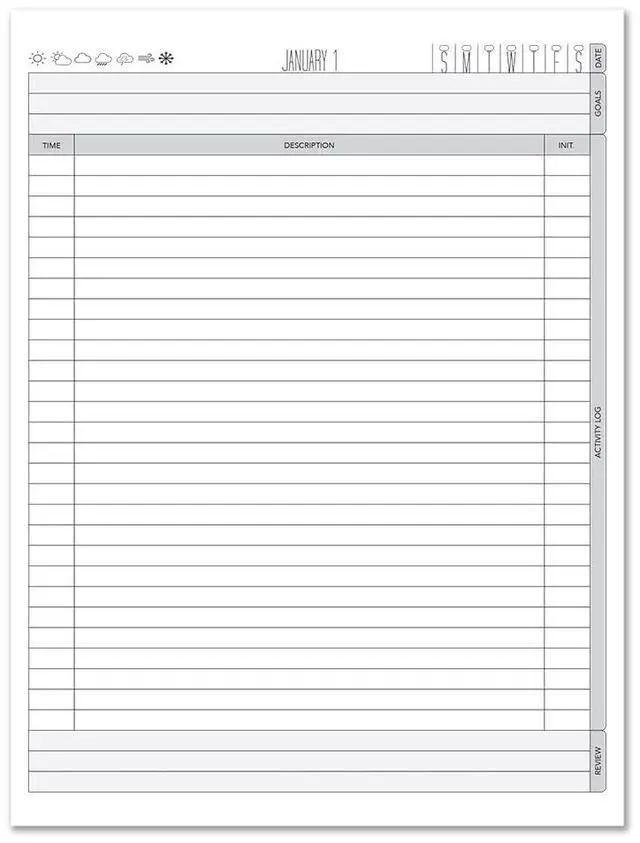 Alt view image 2 of 6 - Daily Activity Log Book, Red, Hardbound, 384 Pages | 365 Day Activities Logbook & Diary, Section Sewn, 8 7/8'' x 11 1/4'' - Made in USA