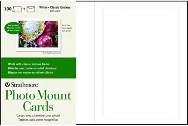 Main image of Photo Mount Cards, White with Classic Border, 5x6.875 inches, 100 Pack, Envelopes Included - Blank Greeting Cards for Weddings, Events, Birthdays