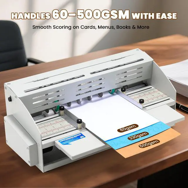 Alt view image 4 of 6 - Electric Creasing Machine Plus 470mm with 6 Blades, 25r/min | 2 Creasing Blades, 2 Perforating Blades, 2 Cutting Blades, for Copy Paper, Cardstock, Kraft 60-500 gsm, 110V