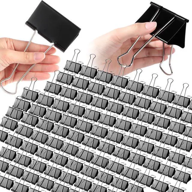 Main image of 96 Pack 3 Inch Extra Large Binder Clips Black Jumbo Binder Clips Heavy Duty Paper Clamps Metal Clip Bulk for Home Kitchen Office School Art Supplies