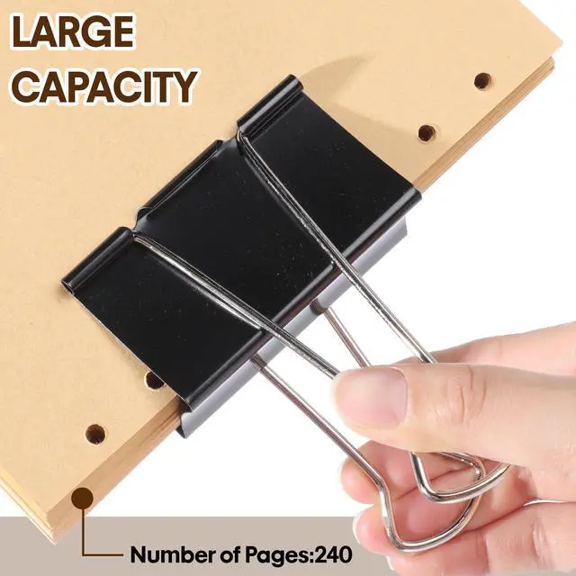 Alt view image 3 of 6 - 96 Pack 3 Inch Extra Large Binder Clips Black Jumbo Binder Clips Heavy Duty Paper Clamps Metal Clip Bulk for Home Kitchen Office School Art Supplies