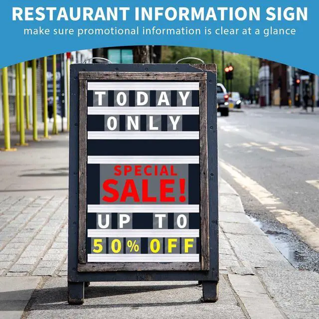 Alt view image 5 of 6 - 15 Pcs Letter Tracks for Plastic Sign, Sign Tracks with Changeable Letters, 40 Inch Clear Plastic Marquee Letter Board Path, Fit Promotional Poster Board