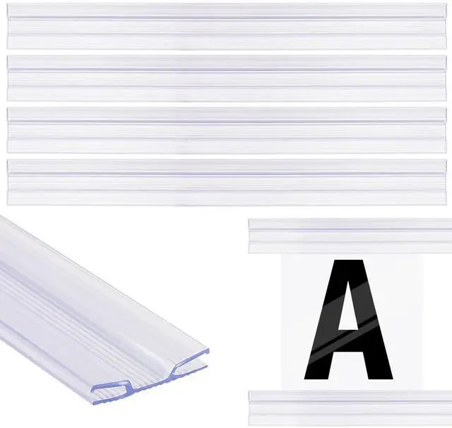 Main image of 15 Pcs Letter Tracks for Plastic Sign, 40 Inch Clear Plastic Marquee Letter Board Path with Adhesive Backing, Sign Tracks with Changeable Letters, Fit Promotional Poster Board
