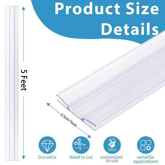 Alt view image 2 of 6 - 15 Pcs Letter Tracks for Plastic Sign, 40 Inch Clear Plastic Marquee Letter Board Path with Adhesive Backing, Sign Tracks with Changeable Letters, Fit Promotional Poster Board