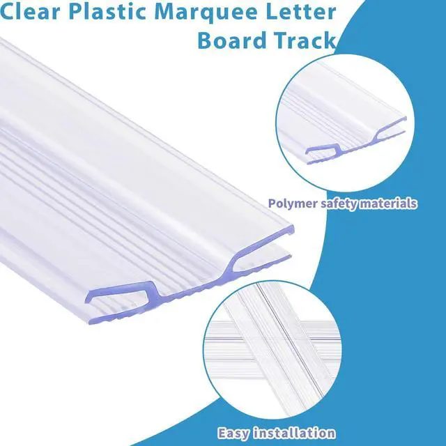 Alt view image 6 of 6 - 15 Pcs Letter Tracks for Plastic Sign, 40 Inch Clear Plastic Marquee Letter Board Path with Adhesive Backing, Sign Tracks with Changeable Letters, Fit Promotional Poster Board