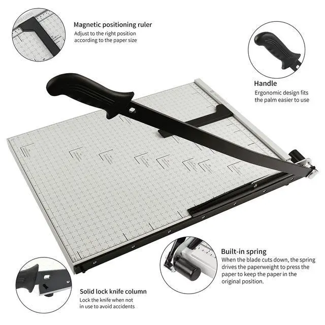 Alt view image 3 of 6 - B3 21" Heavy Duty Paper Trimmer, Safety Lock, Metal Base, 10-Sheet | Guillotine-style precision cut, Effortless Operation, safety lock guard, solid metal base, clean 10-sheet capacity
