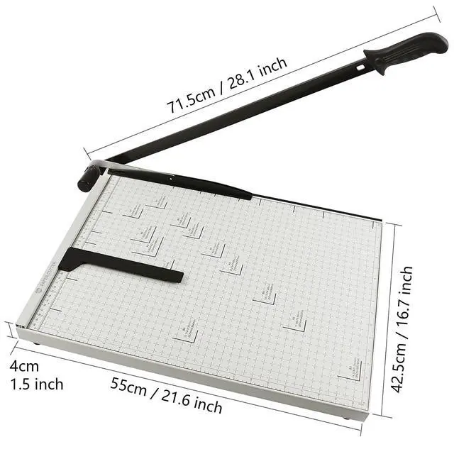 Alt view image 6 of 6 - B3 21" Heavy Duty Paper Trimmer, Safety Lock, Metal Base, 10-Sheet | Guillotine-style precision cut, Effortless Operation, safety lock guard, solid metal base, clean 10-sheet capacity