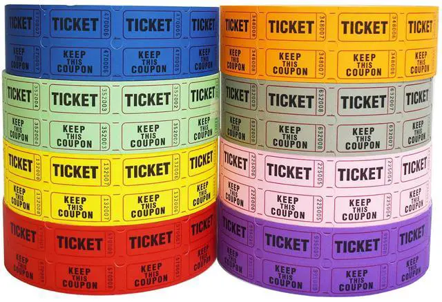 Alt view image 2 of 6 - Raffle Tickets Double Roll - Full Set of 8 Colors, 2000 Tickets/Colors, 50/50 Raffle Tickets for Events