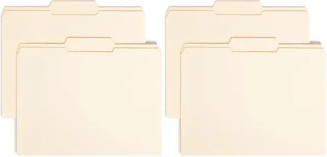 Main image of File Folder, Reinforced 1/3-Cut Tab, Center Position, Letter Size, Manila, 100 per Box (10336) (Pack of 2)