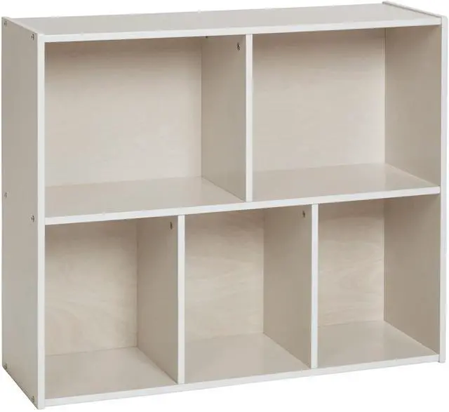 Main image of Streamline 5-Compartment Single-Sided Storage Cabinet, 30in, Kids Furniture, White Wash