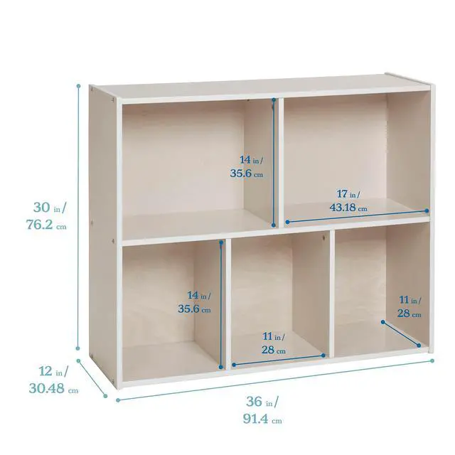 Alt view image 3 of 6 - Streamline 5-Compartment Single-Sided Storage Cabinet, 30in, Kids Furniture, White Wash