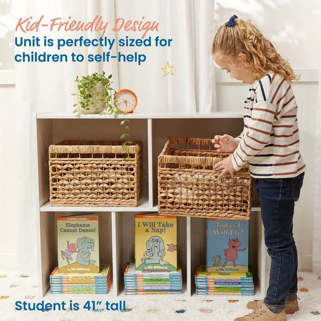 Alt view image 5 of 6 - Streamline 5-Compartment Single-Sided Storage Cabinet, 30in, Kids Furniture, White Wash