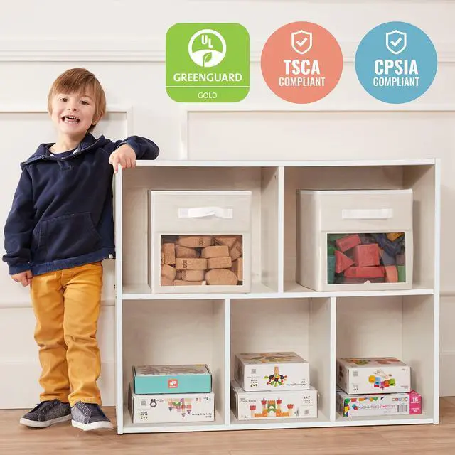 Alt view image 6 of 6 - Streamline 5-Compartment Single-Sided Storage Cabinet, 30in, Kids Furniture, White Wash