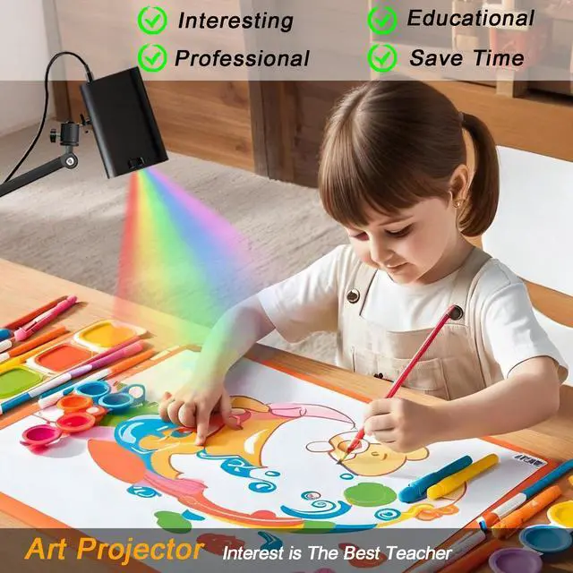 Alt view image 3 of 6 - Drawing Projector, Art Projector for Tracing, Tracing Drawing Tool Smart Sketcher Cake Cookie Portable Mini Smart Phone Movie Projector with Stand F