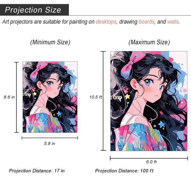 Alt view image 4 of 6 - Drawing Projector, Art Projector for Tracing, Tracing Drawing Tool Smart Sketcher Cake Cookie Portable Mini Smart Phone Movie Projector with Stand F