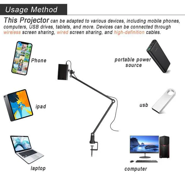 Alt view image 5 of 6 - Drawing Projector, Art Projector for Tracing, Tracing Drawing Tool Smart Sketcher Cake Cookie Portable Mini Smart Phone Movie Projector with Stand F