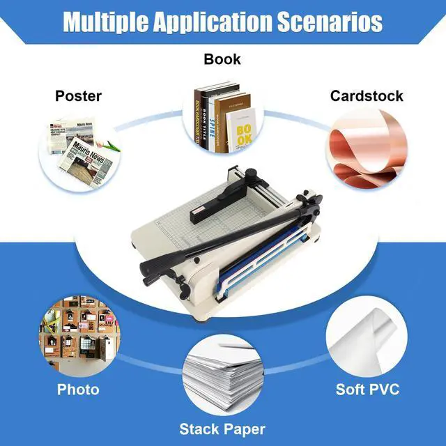 Alt view image 5 of 6 - 400 Sheet Heavy Duty Paper Cutter with HSS Blade, Industrial Paper Trimmer | Commercial Paper Cutter with Steel Base, Dual Safety Lock and Protective Cover for Print Shops, Schools, Offices and Crafts