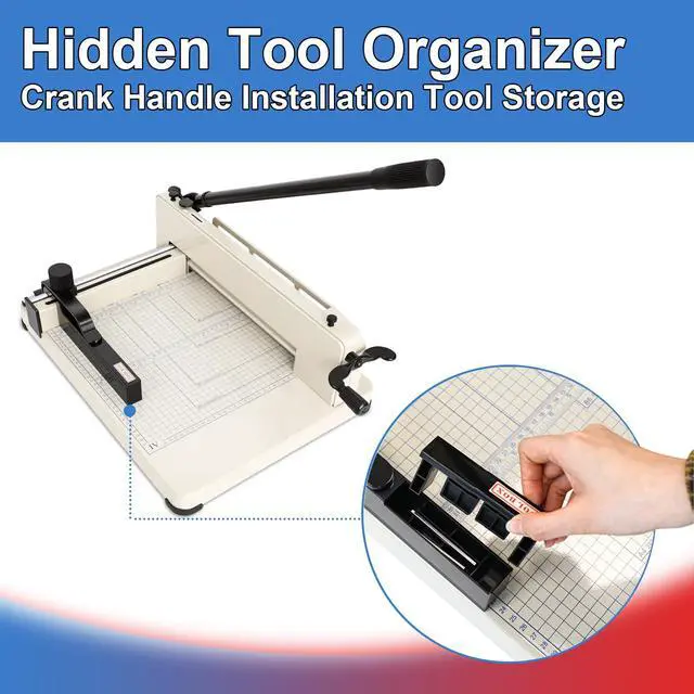 Alt view image 6 of 6 - 400 Sheet Heavy Duty Paper Cutter with HSS Blade, Industrial Paper Trimmer | Commercial Paper Cutter with Steel Base, Dual Safety Lock and Protective Cover for Print Shops, Schools, Offices and Crafts