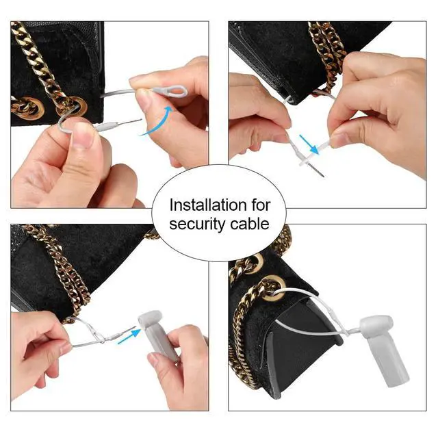 Alt view image 5 of 6 - 1000 Pieces 58Khz AM Hard Security Tags, Clothing Retail Security Label with 1000 Pins and 100 pcs Extra lanyards Compatible with 58Khz acousto-Magnetic EAS System