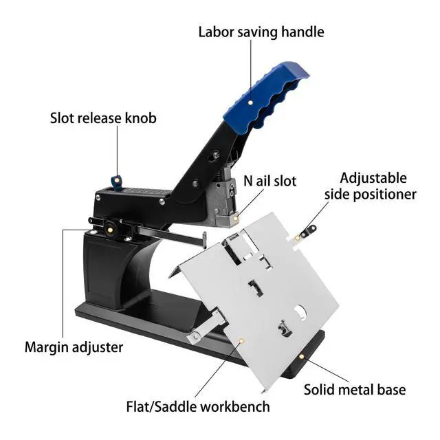 Alt view image 3 of 6 - Heavy Duty Stapler with 3000 23/6 Staples, Flat Stapling & Saddle Stapling Mode 2 in 1, Large Capacity Office Stapler for Paper Binding, Offices, Print Shops