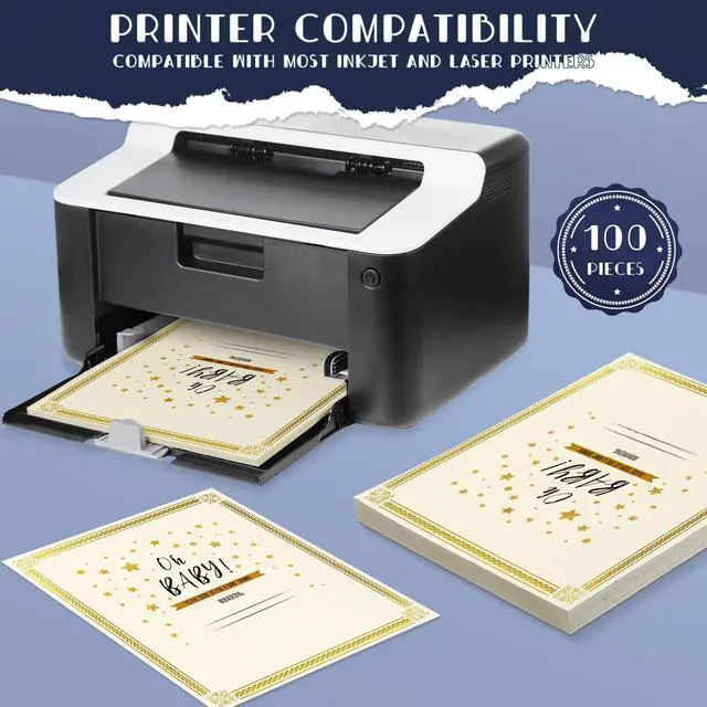 Alt view image 4 of 6 - 300 Pcs Linen Certificate Holders Kit 100 Gold Foil Certificate Paper 100 Single Sided Linen Diploma Holders 8.5'' x 11'' 100 Gold Foil Award Seals Sticker for Award Accomplishment(Black)