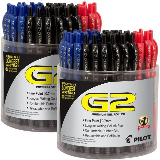 Main image of G2 Premium Gel Roller Pens, Bold Point, Gel Ink Pens, 1 mm, Pack of 144, Black, Blue, Red - Ideal for School, Journaling & Office Writing