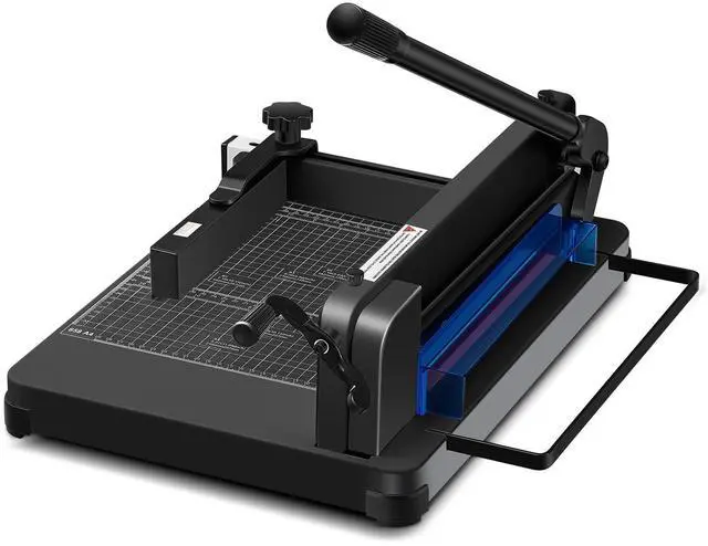 Main image of 12 Inch A4 Heavy Duty Guillotine Paper Cutter 400 Sheet Capacity Guillotine Paper Cutter Stack Cards Trimmer Solid Steel with Metal Base for Cardstock Leather Office Home School (Black)