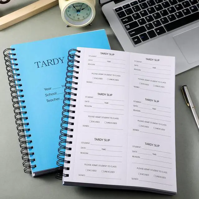 Alt view image 5 of 6 - 3600 Pcs/4 Book Tardy Slip Book with Carbonless Duplicates 3.5 x 4.3 Inch Tardy Slips Per Books Form Register Copy for School Recording Student Late Arrivals Easy Removal Fold and Tear