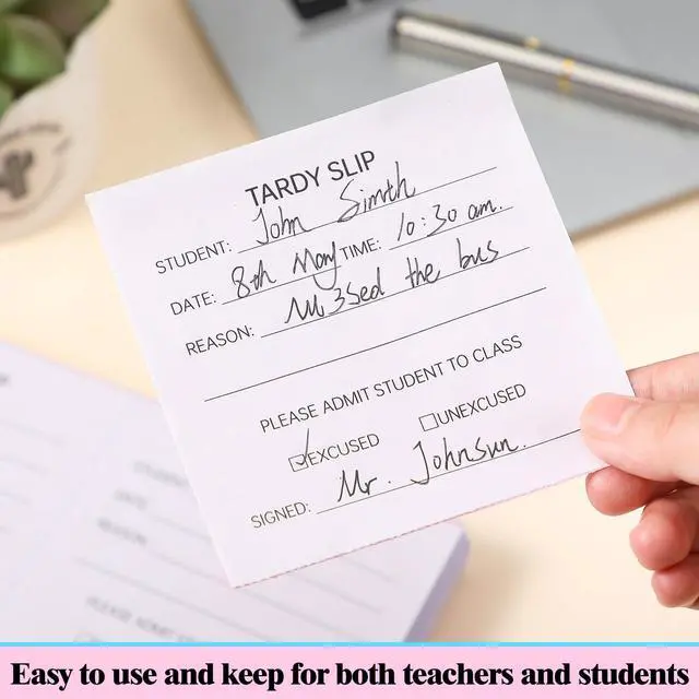 Alt view image 6 of 6 - 3600 Pcs/4 Book Tardy Slip Book with Carbonless Duplicates 3.5 x 4.3 Inch Tardy Slips Per Books Form Register Copy for School Recording Student Late Arrivals Easy Removal Fold and Tear