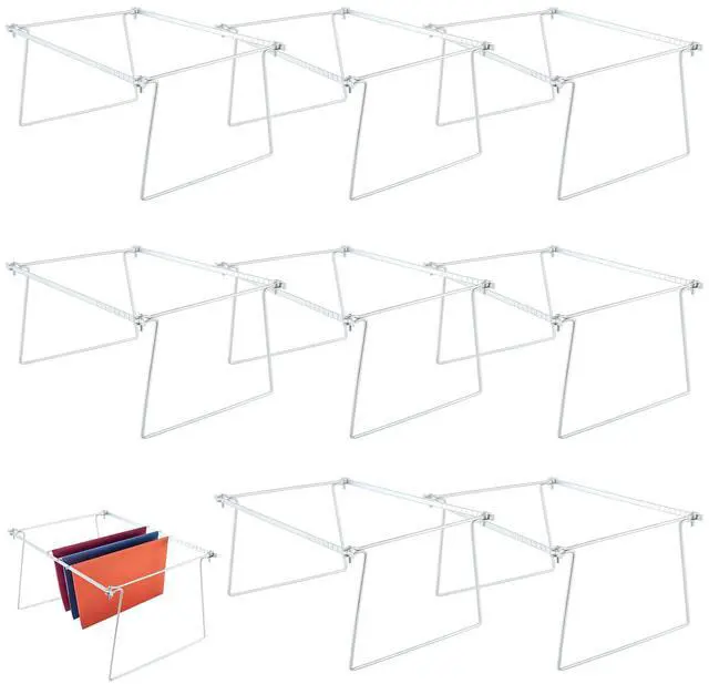 Main image of 8 Pack Hanging File Frame Heavy Duty Steel Hanging File Folder Frame Letter Size Files Cabinet Rails Files Drawer Organizer for Desk Cabinet Shelves Without Folder Adjustable(24 to 27 Inch)