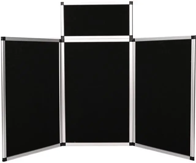 Main image of 3+1 Panel Trade Show Presentation Board 70.8 x 35.4 Black Trifold Poster Board Folding Exhibition Display Boards Double Sided Tabletop Display with Storage Bag Hook & Loop-Receptive Fabric