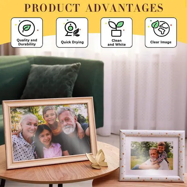 Alt view image 2 of 5 - 600 Sheets Photo Paper 8.5 x 11 in Glossy Double Sided 54lbs 9.5mil 200gsm Photo Paper Glossy Card Stock for Inkjet Printing Printer Making Pictures Calendar Greeting Card Printing