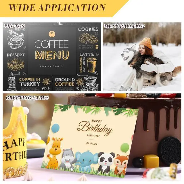 Alt view image 5 of 5 - 600 Sheets Photo Paper 8.5 x 11 in Glossy Double Sided 54lbs 9.5mil 200gsm Photo Paper Glossy Card Stock for Inkjet Printing Printer Making Pictures Calendar Greeting Card Printing