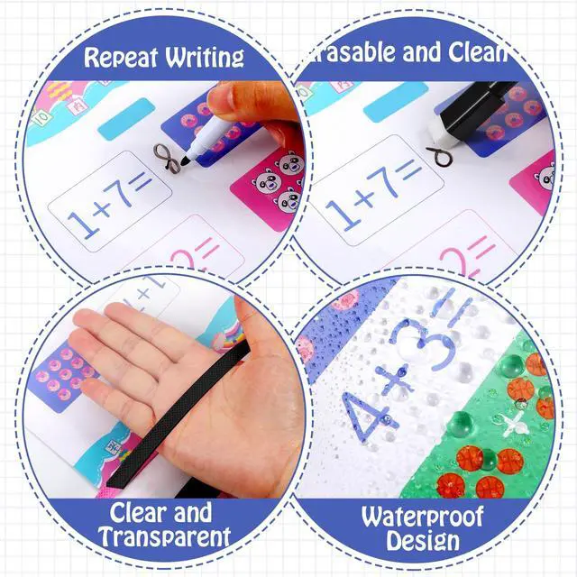 Alt view image 3 of 6 - 150 Pcs Dry Erase Pockets Bulk Reusable Job Ticket Holders Clear Plastic Sleeve Protector Work Order Sleeve Shop Ticket Holder for Teacher Week Gift Office Supply(10 x 14'',Black Blue)