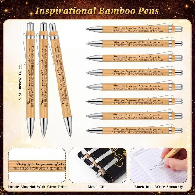 Alt view image 3 of 6 - 30 Sets Difference Maker Employee Appreciation Gifts Inspirational A5 Leather Notebooks with Pens Thank You Motivational Gifts for Men Women Volunteers Teacher (Black)