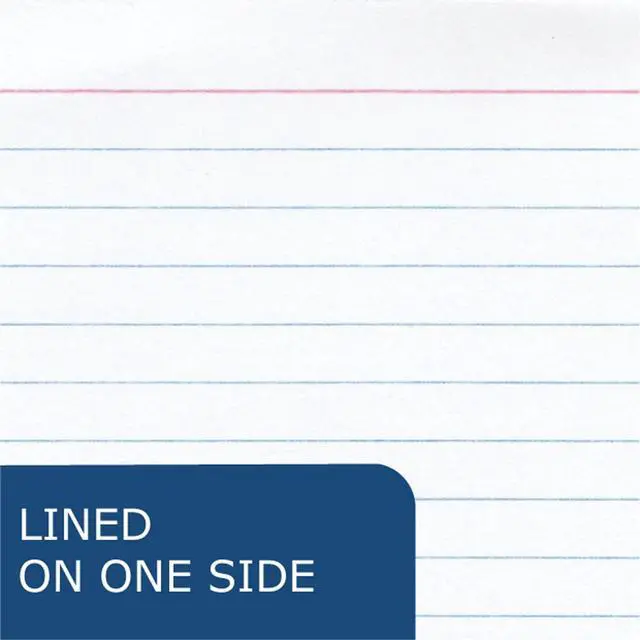 Alt view image 4 of 6 - Recycled Index Cards 3" x 5", 100 Per Pack, Smooth 100 lb White Recycled Index Paper, Ruled on Front, Blank on Back (Case of 36 Packs)
