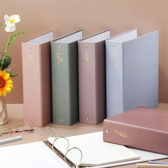 Alt view image 4 of 6 - 6 Pcs Aesthetic 3 Ring Binder Set, Sturdy Decorative Hardcover Binder for 8.5 x 11 Inch Letter Size Paper, Ideal for School, Office Home Organization(2 Inch,Morandi Colors)