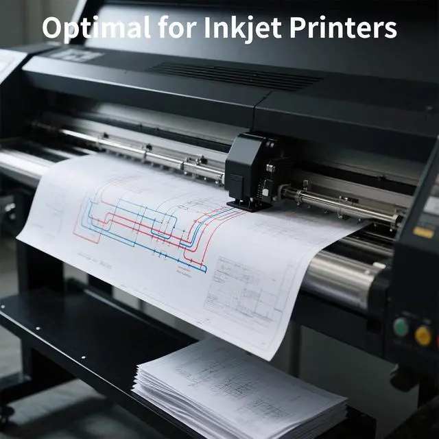 Alt view image 3 of 6 - Wide Format Paper, 24 in x 150 ft Plotter Paper, 4 Rolls CAD Bond Rolls with 2 in Core, 20 LB Bond Papers Rolls, Idea for CAD Drawings, Engineering Plans, GIS Maps & Architectural Designs