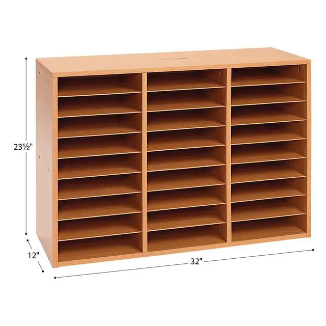 Alt view image 6 of 6 - Classroom Mailbox Organizer, 27 Slot | 32" W x 12" D x 23.5" H, Student Mail Center & Teacher Organizer with Name Tags, Durable Mailbox for Office or Homeschool