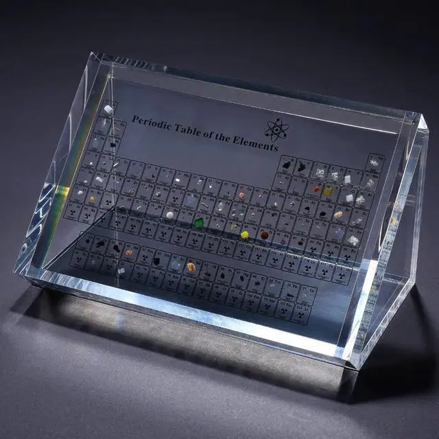 Main image of Periodic Table with Real Elements Triangle With Base,Periodic Table Display with Elements,Chemical Element Decoration for students Gift