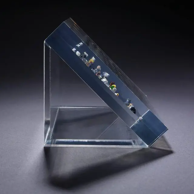 Alt view image 2 of 6 - Periodic Table with Real Elements Triangle With Base,Periodic Table Display with Elements,Chemical Element Decoration for students Gift