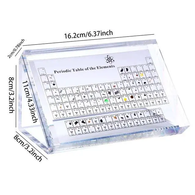 Alt view image 5 of 6 - Periodic Table with Real Elements Triangle With Base,Periodic Table Display with Elements,Chemical Element Decoration for students Gift