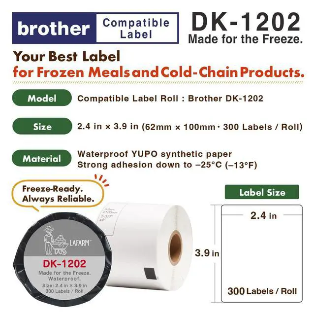 Alt view image 2 of 6 - DK-1202 Compatible Brother Label Made for the Freeze QL-800 (50 roll)